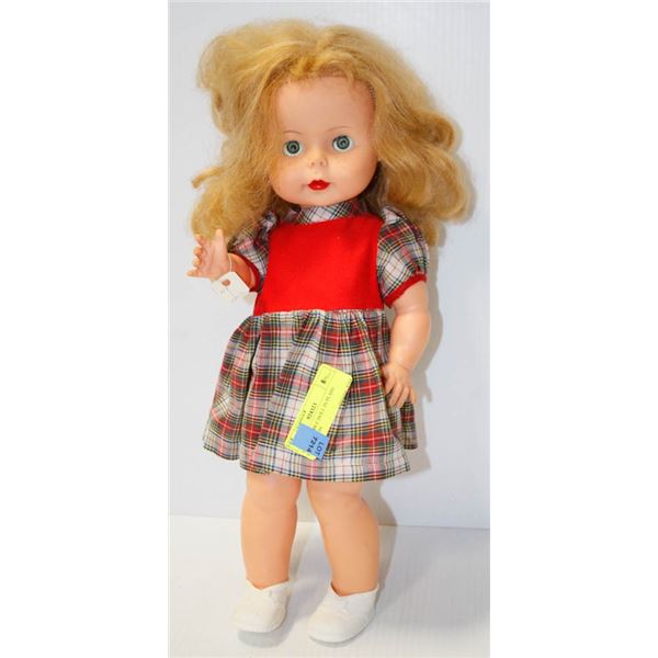 1960 RELIABLE DOLL IN PLAID DRESS.  #5104