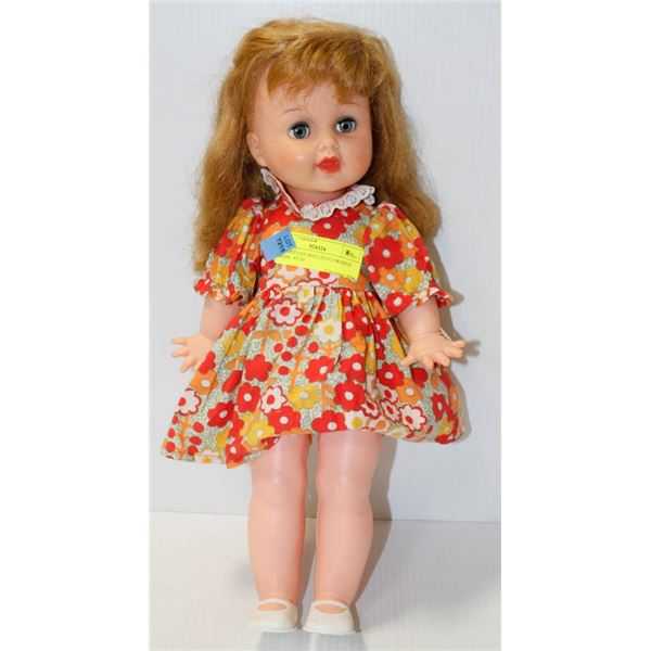 1960 DEE CEE DOLL IN FLOWERED DRESS.  #5105