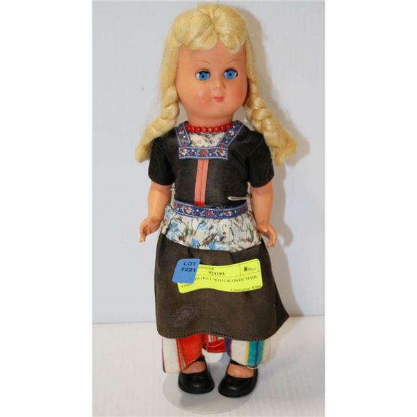 CELLOID DOLL WITH BLONDE HAIR.  #3905