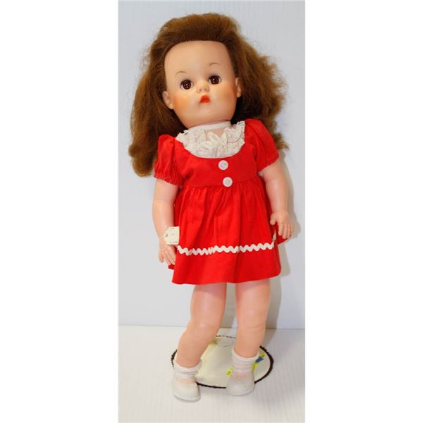1958 RUBBER DOLL IN RED DRESS.  #3901