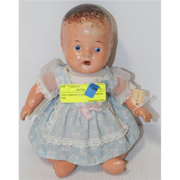 1940 COMPOSITE BABY BLUE DRESS.  #506