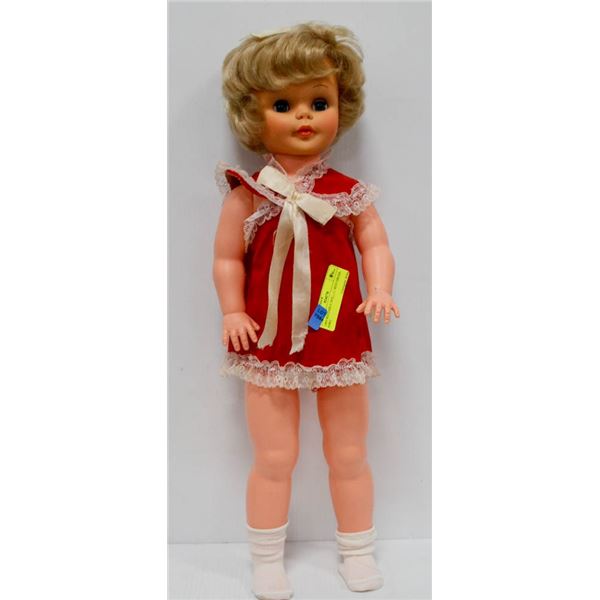 1969 RELIABLE DOLL IN RED DRESS.  #3801