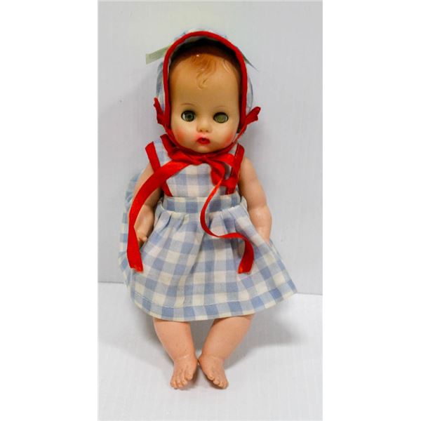 RUBBER BABY DOLL W/ HOOD.  #408