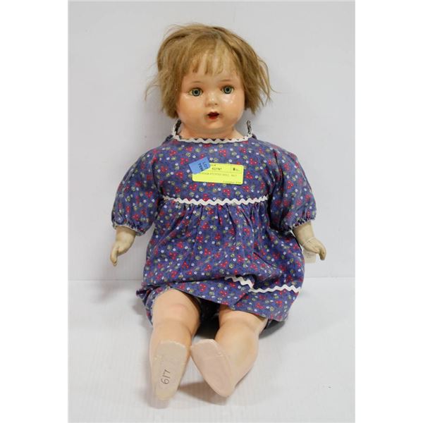 24" MOHAIR STUFFED DOLL.  #617