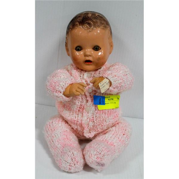 1940'S EYE OPENING/CLOSING SITTING BABY DOLL #708