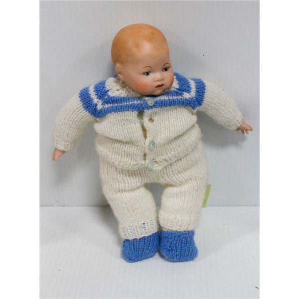 BISQUE/CLOTH BOY DOLL.  #4504