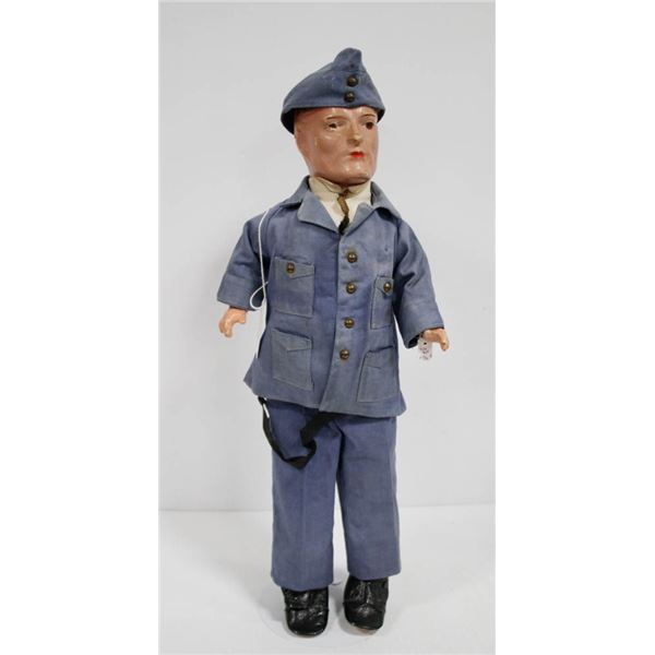 1940'S RELIABLE "AIRMAN" DOLL IN ORIGINAL SUIT COMPOSITE & STUFFED BODY