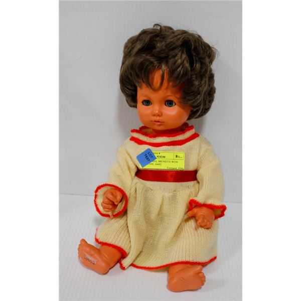 EMASCO DOLL BRUNETTE WITH BLUE EYES.  #4402