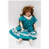 Image 1 : BISQUE HEAD JOINTED CONTEMPORARY DOLL IN GREEN DRESS