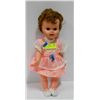 Image 1 : UNMARKED HARD PLASTIC DOLL IN PINK DRESS.  #5313