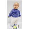 Image 1 : 1940'S COMPOSITE BOY DOLL IN BLUE SWEATER.  #3305