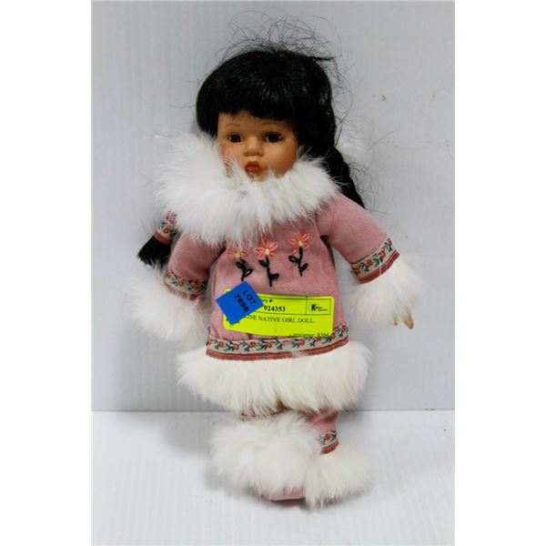 PORCELINE NATIVE GIRL DOLL.  #5304