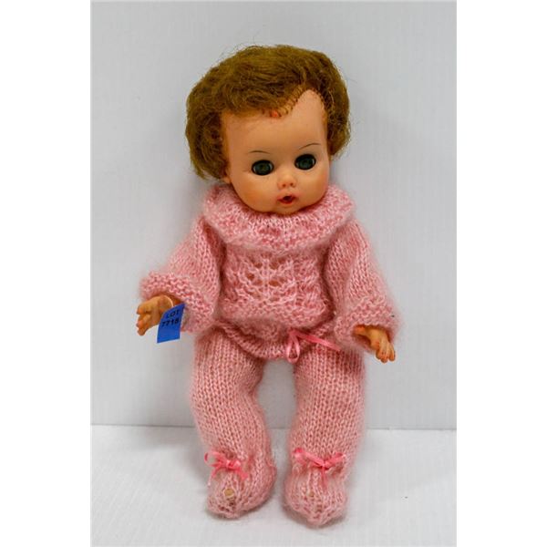 1960'S RUBBER DOLL IN PINK OUTFIT