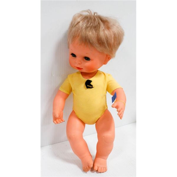 SPAIN TOYSE RUBBER BABY DOLL IN YELLOW ROMPER