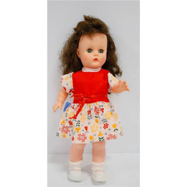 1962 "GAIL" REGAL DOLL IN RED/ FLORAL PRINT DRESS