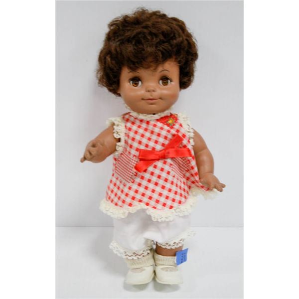1976 HALF PINT EFFANBEE DOLL IN RED PLAID SHIRT