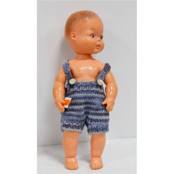 1981 RELIABLE BOY RUBBER DOLL W/ KNIT JUMPER