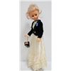 Image 1 : PLASTIC DOLL W/ SHORT BLONDE HAIR IN VICTORIAN OUTFIT & HANDBAG