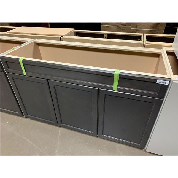 Dark Walnut 3 drawer Kitchen base cabinet 53W