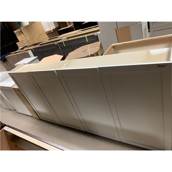 Lot of 4 Matching Kitchen Cabinets including: 2 kitchen uppers 42W, 1 kitchen upperÂ 8Wx22H  1 Base 