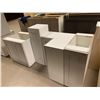 Image 1 : Lot of 4 matching cabinets including: corner base, 12W base, 10W upper  21Wx26H base