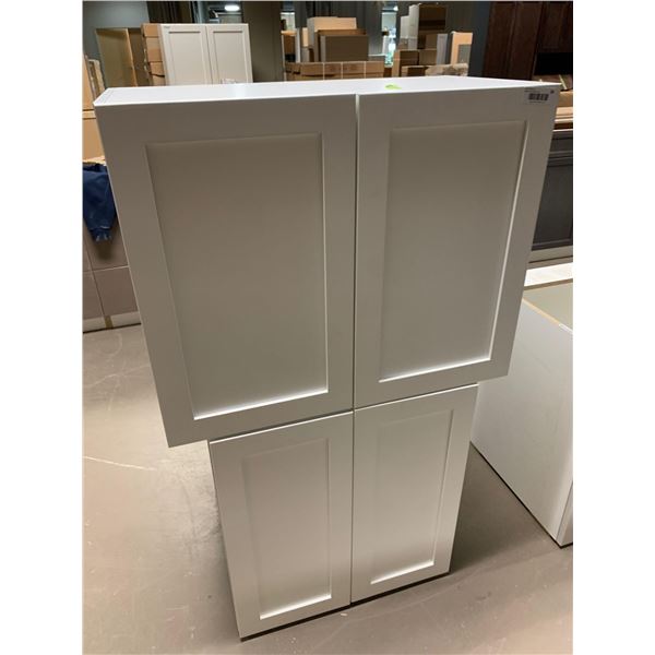 Lot of 2 White upper cabinets 24W  30W