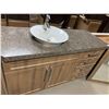 Image 2 : Lot of 3 matching vanity cabinet set with sink includes Vanity 56.5W, mirror and tll cabinet 19W