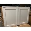 Image 2 : Lot of 7 Matching white shaker style Cabinets includes: 30W x 21K, 24W x 36H, 12W x 36H x 2, 37W x 1
