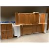 Image 1 : Knotty Pine Hardwood 10 piece Double Corner Kitchen Cabinet Set includes 4 base cabinets 33W, 33W, 2