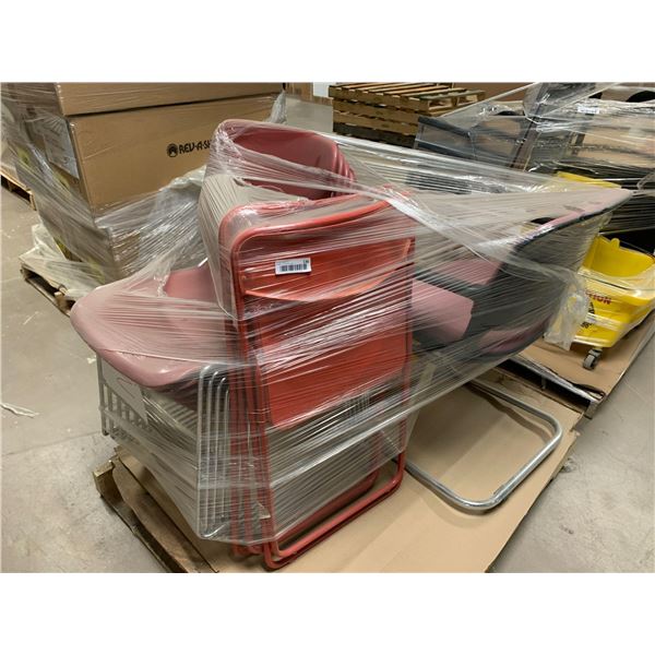 Pallet lot of stacking  office chairs as pictured -10 items