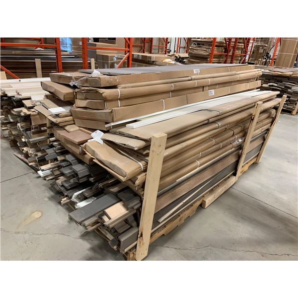 Pallet Lot of Assorted flat stock, hardwood moulding  trim