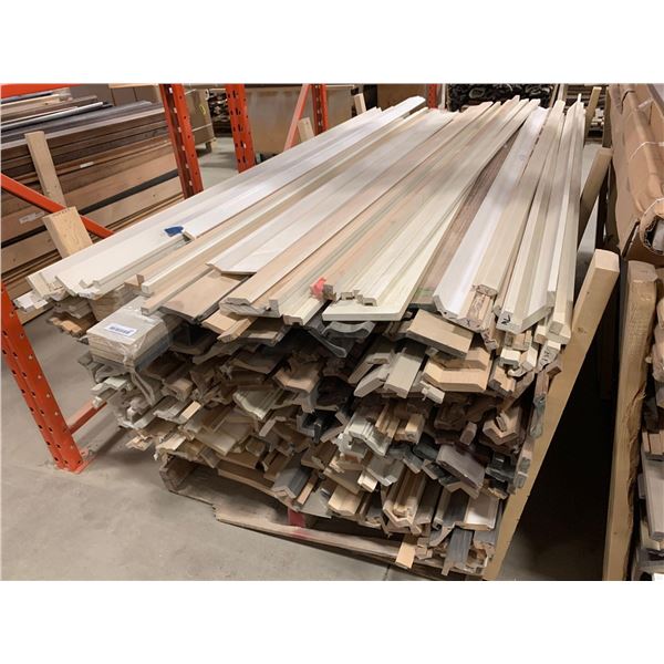 Pallet Lot of Assorted flat stock, hardwood molding, casing  trim