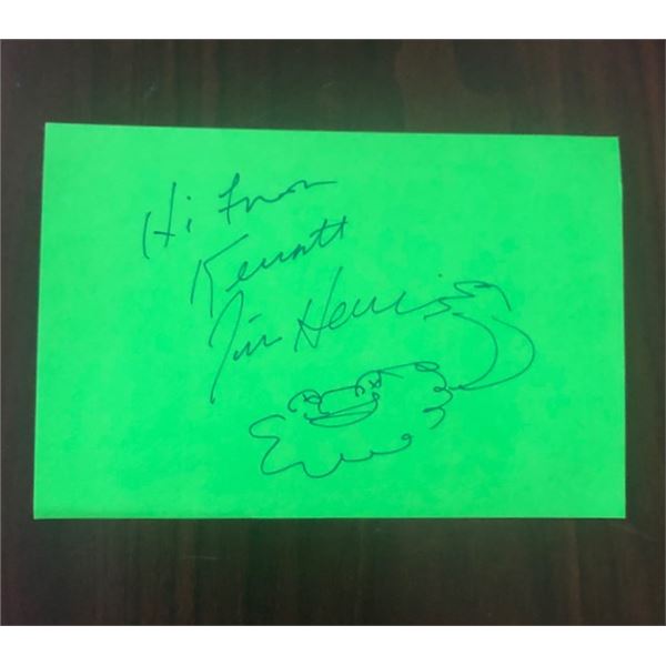 Jim Henson Cut Autograph and Sketch Kermit The Frog