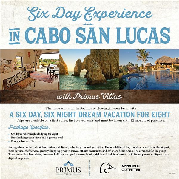 Cabo San Lucas Vacation for 8 People 6 Days