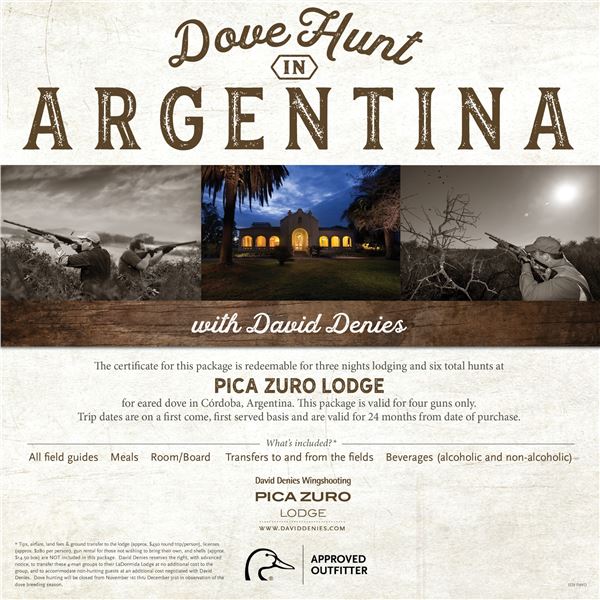 Dove Hunt for 4 in Argentina- Pica Zuro Lodge