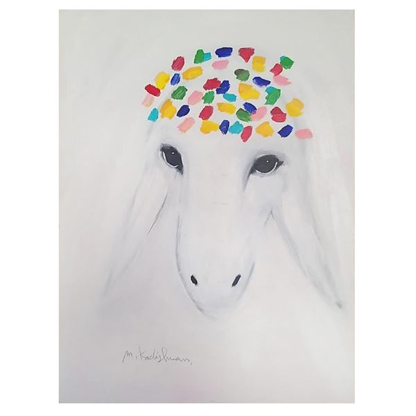 Menashe Kadishman- Original Acrylic on Canvas "Untitled"