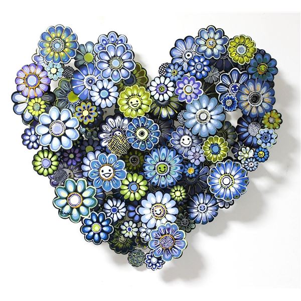 Patricia Govezensky- Original Painting on Cutout Steel "Hommage to Takashi"