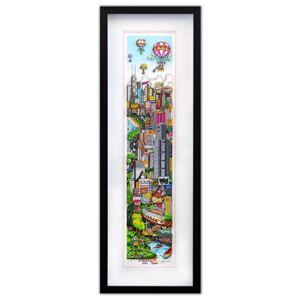 Charles Fazzino- 3D Construction Silkscreen Serigraph "A DEEP DISH PIE…IN CHI-TOWN"