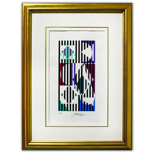 Yaacov Agam- Original Silkscreen on parchment Paper  Untitled 