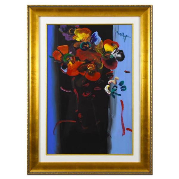 Peter Max, "Nicolae Gallerie; Roseville Profile" Framed One-Of-A-Kind Acrylic Mixed Media (33.5" x 4