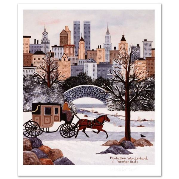 Jane Wooster Scott,  Manhattan Wonderland  Hand Signed Limited Edition Lithograph with Letter of Aut