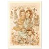 Image 1 : "Family in the Field" Limited Edition Lithograph by Edna Hibel (1917-2014), Numbered and Hand Signed