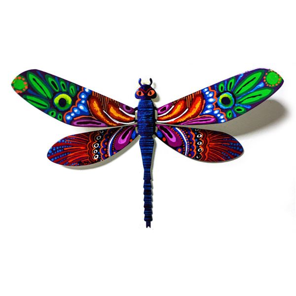 Patricia Govezensky- Original Painting on Cutout Steel  Dragonfly 