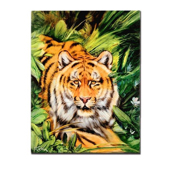 "Tiger Surprise" Limited Edition Giclee on Canvas by Martin Katon, Numbered and Hand Signed. This pi