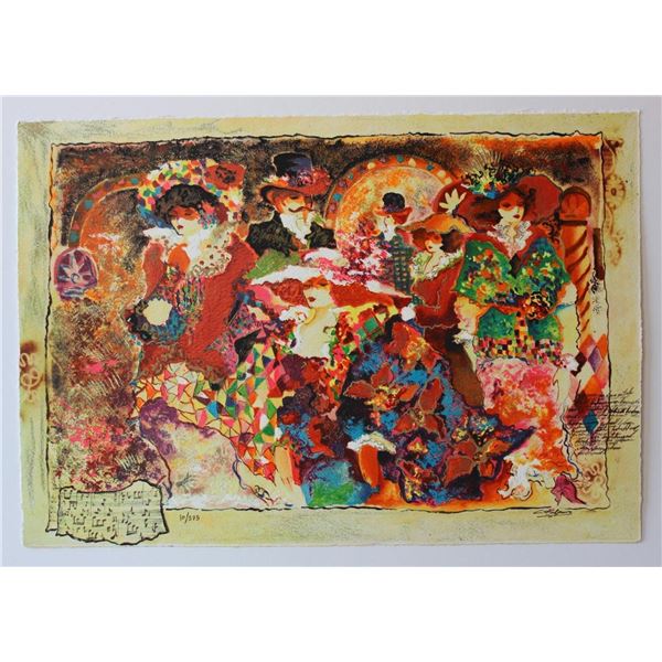 Sergey Kovrigo- Set of 6 Serigraph on Paper "Rendezvous, Friendship, Pleasures, Red Bouquet, Wine an