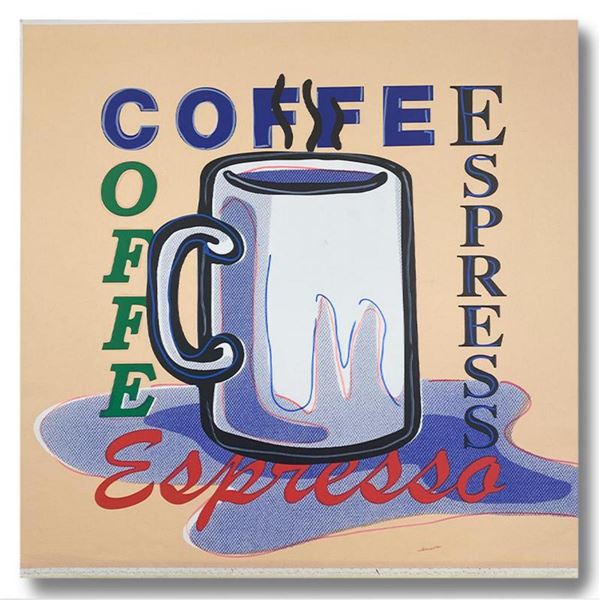 Steve Kaufman (1960-2010), "ESPRESSO" Hand Signed and Numbered Limited Edition Hand Pulled silkscree