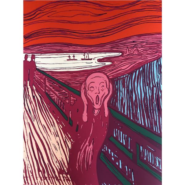 Andy Warhol- Silk Screen  Munch's 'The Scream' - Pink 