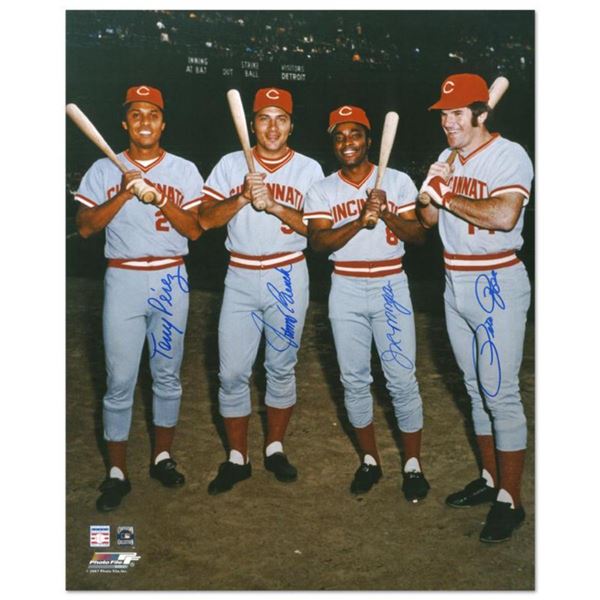  The Big Four  Photograph Autographed by the Big Red Machine's Johnny Bench, Tony Perez, Joe Morgan,