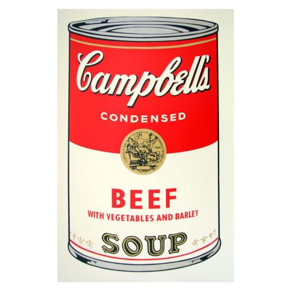 Andy Warhol "Soup Can 11.49 (Beef w/Vegetables)" Silk Screen Print from Sunday B Morning.