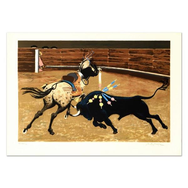 Pierre Charles Bayle, "Bull Ring" Limited Edition Lithograph, Numbered and Hand Signed.